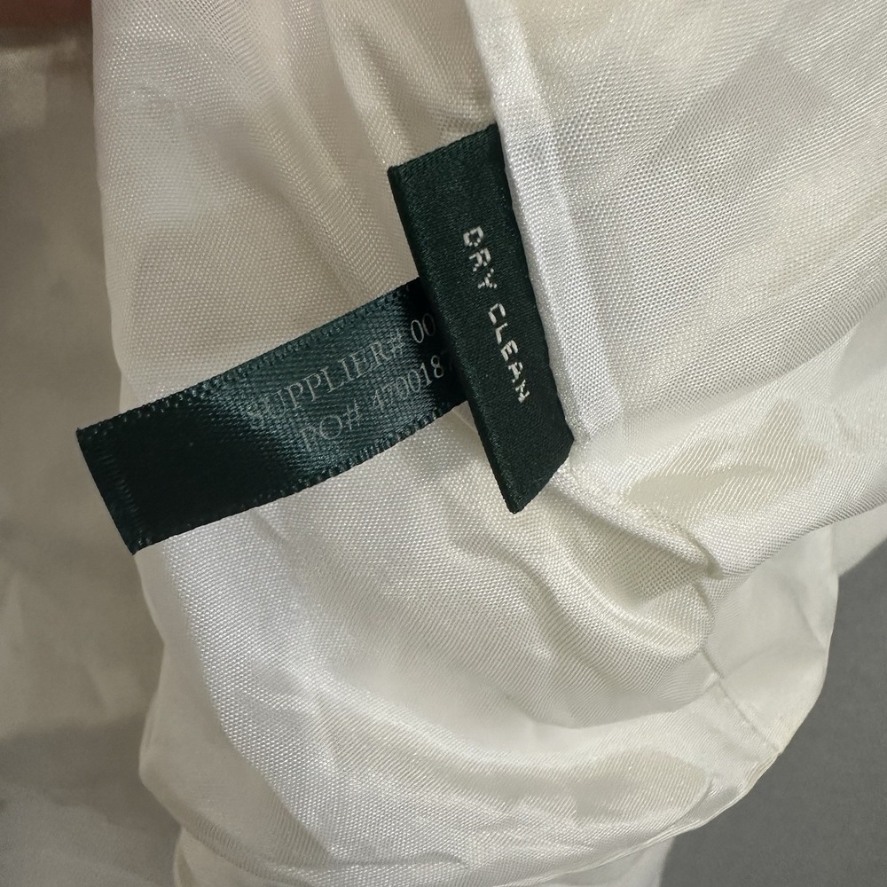 Lauren Ralph Lauren White Linen Blazer Career Minimalist Women's Size 14 - READ - Picture 15 of 16
